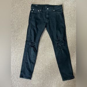 men’s black Abercrombie super skinny stretch jeans